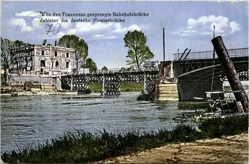 Von den Franzosen gesprengte Bahnhofsbrücke -239370