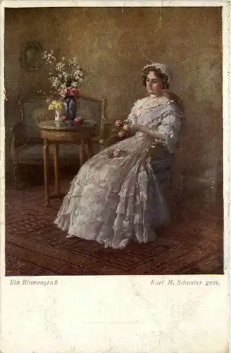 Künstlerkarte Karl Schuster - Ein blumengruss -239432