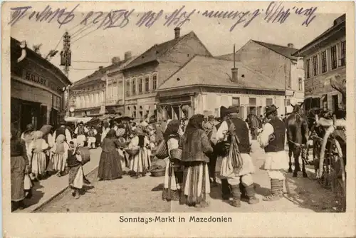 Sonntags Markt in Mazedonien - Feldpost -241100