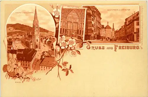 Gruss aus Freiburg - Litho -257218