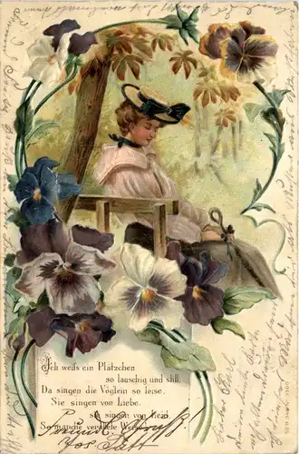 Frau - Prägekarte -238332