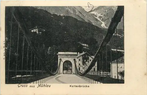 Gruss aus Mühlau - Kettenbrücke -278502