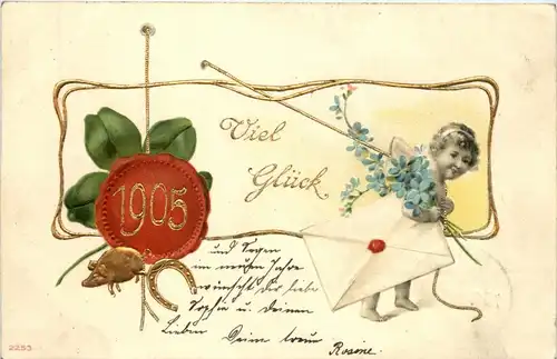 Neues Jahr 1905 Jahreszahl - Prägekarte -278650