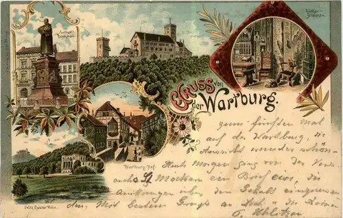 Gruss aus von der Wartburg Eisenach - Litho -251030