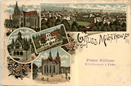 Gruss aus Mühlhausen - Litho -251274