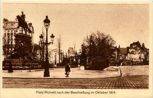 Lille - Platz Richele nach der Beschiessung im Oktober 1914 -278962