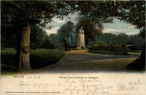 Husum - Theodor Storm Denkmal im Stadtpark -280816