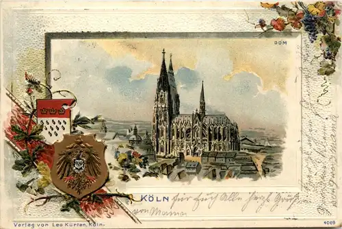 Köln - Dom Litho Prägekarte -279344