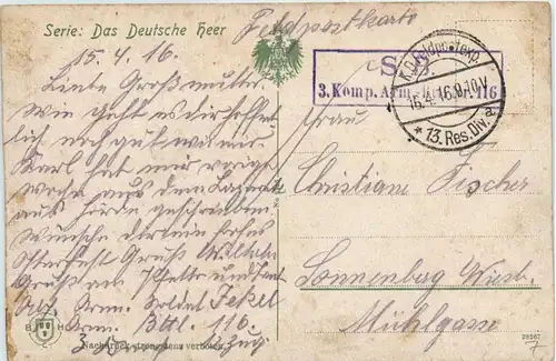 Infanterie im Feuer - Feldpost 13. Reserve Division -279680