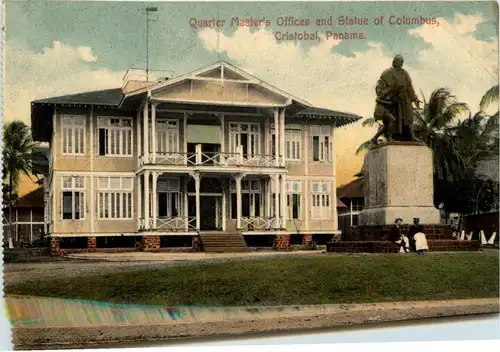 Cristobal - Quarter Masters Office and Statue of Columbus -278556