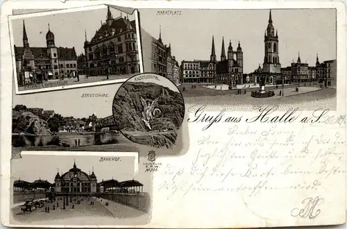 Gruss aus Halle - Litho 1896 -280826