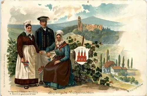 Bayrische Volkstrachten - Litho - Rheinpfalz -280326