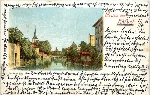 Gruss aus Erfurt - Im Venedig - Litho -281022