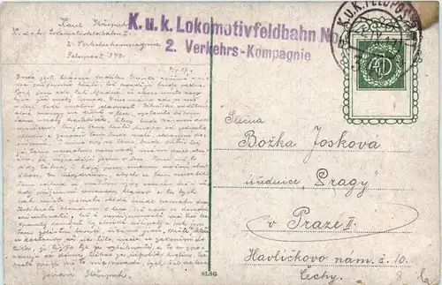 Russische Landschaft - Stempel KuK Lokomotiv Feldbahn -281042