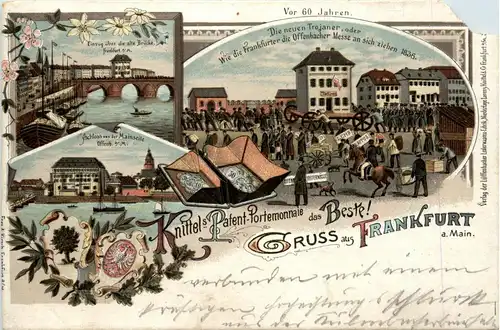 Gruss aus Frankfurt - Knittel Patent Portemonnaie - Litho - Privat Post -246582