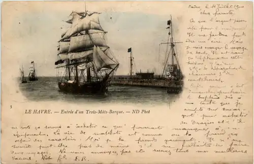 Le Havre - Entree d un Trois Mats Barque -220460
