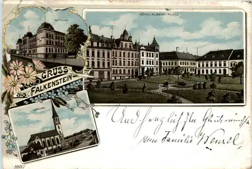 Gruss aus Falkenstein - Litho -221914