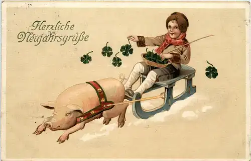 Neujahr - Kind mit Schwein -280764