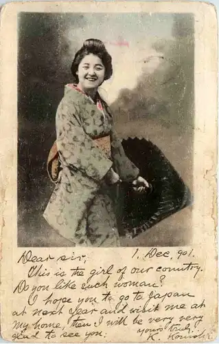 Japanese Woman - Sent to Germany 1901 -221644