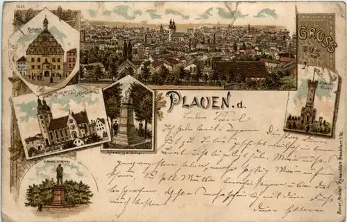 Gruss aus Plauen - Litho 1897 -221944