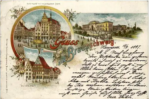 Gruss aus Braunschweig - Litho 1897 - -222148