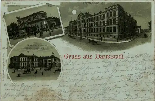 Gruss aus Darmstadt - Litho -222312