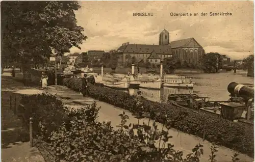 Breslau - Oderpartie an der Sandkirche -223336