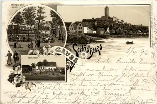 Gruss von der Schönburg - Litho1896 -222324