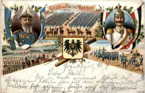 Gruss vom Kaisermanöver 1897 - Litho -221932
