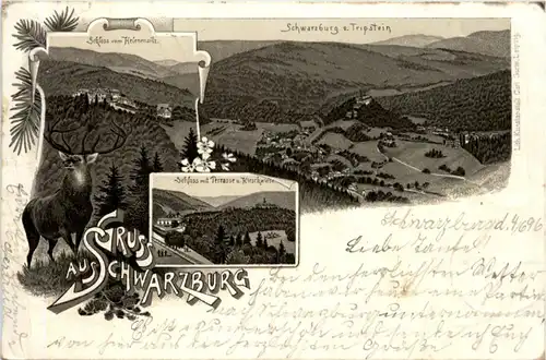Gruss aus Schwarzburg - Litho 1896 -222368