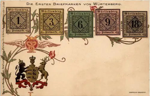 Die ersten Briefmarken von Würtemberg - Litho -222382