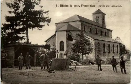 St. Hilaire le petit - Kirche mit Granatloch - Feldpost -223326