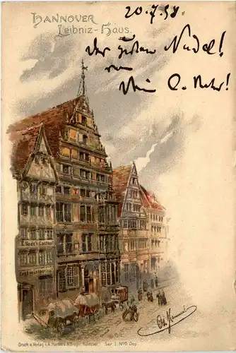 Hannover - Leibnitz Haus - Litho -248558