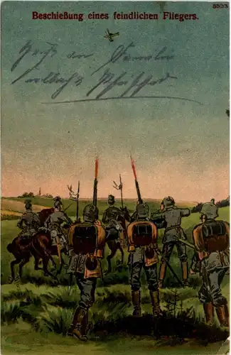 WK 1 - Beschiessung eines feindlichen fliegers - Feldpost -222664
