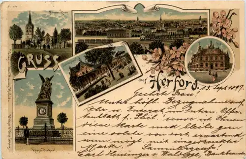 Gruss aus Herford - Litho -223140