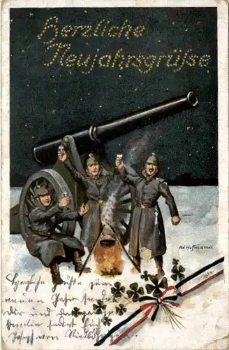 Herzliche Neujahrsgrüsse - Künstlerkarte Ad. Hoffmann -222844