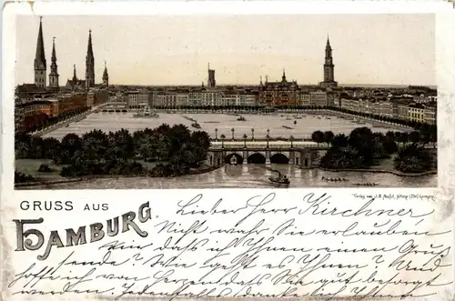 Gruss aus Hamburg - Litho -223562