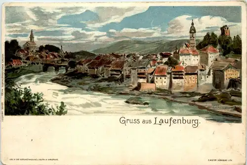 Gruss aus Laufenburg - Litho -223990