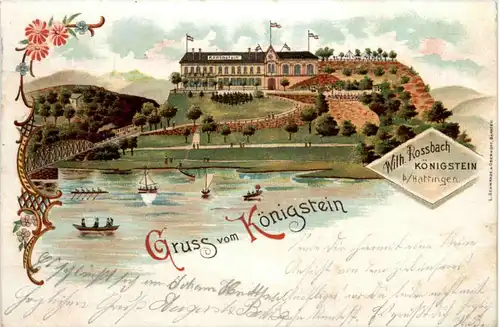 Gruss aus Königstein bei Hattingen - Litho -224874