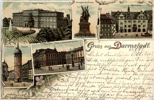Gruss aaus Darmstadt - Litho -223842