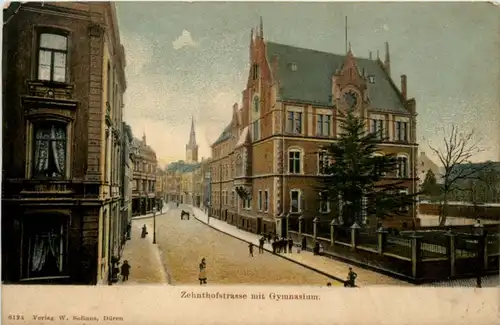 Düren - Zehnthofstrasse mit Gymnasium -224464