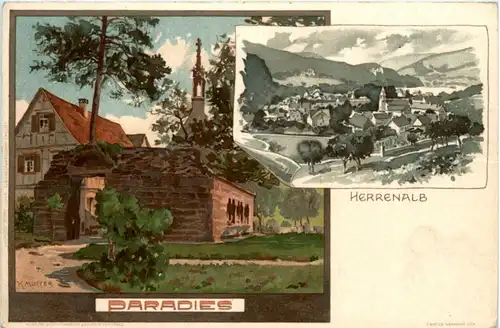 Herrenalb - Paradies - Litho K. Mutter -224064