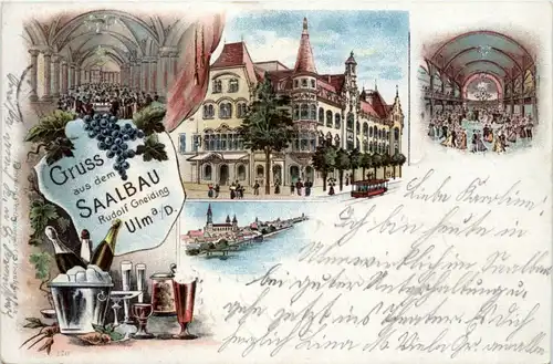 Gruss aus dem Saalbau Ulm - Litho -224594