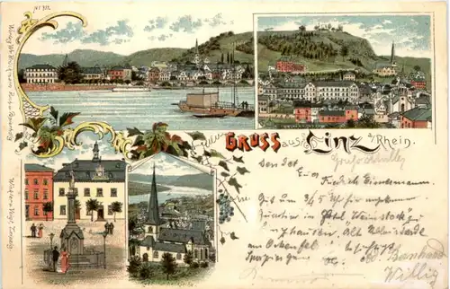 Gruss aus Linz am Rhein - Litho -224724