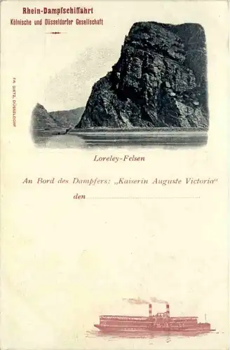 Rhein Dampschiffahrt - Dampfer Kaiserin Auguste Victoria - Loreley -223712