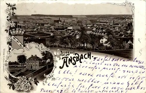 Gruss aus Ansbach - Litho -223872