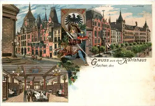 Gruss aus Karlshaus Aachen - Litho -224436