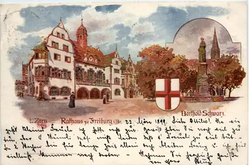 Freiburg - Rathaus - Prägekarte -224094