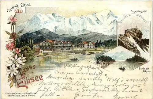 Gruss vom Eibsee - Litho -224532