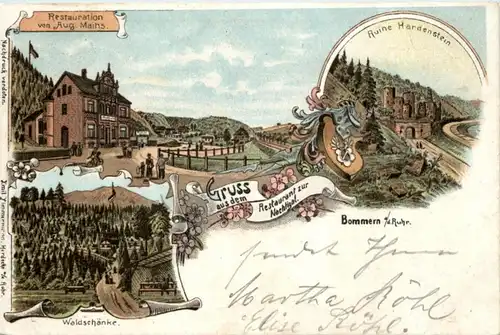 Gruss aus dem Restaurant zur Nachtigal - Bommern - Litho -224732